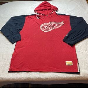 Mirage NHL Hooded Long Sleeve Vintage Redwings Shirt Size Large